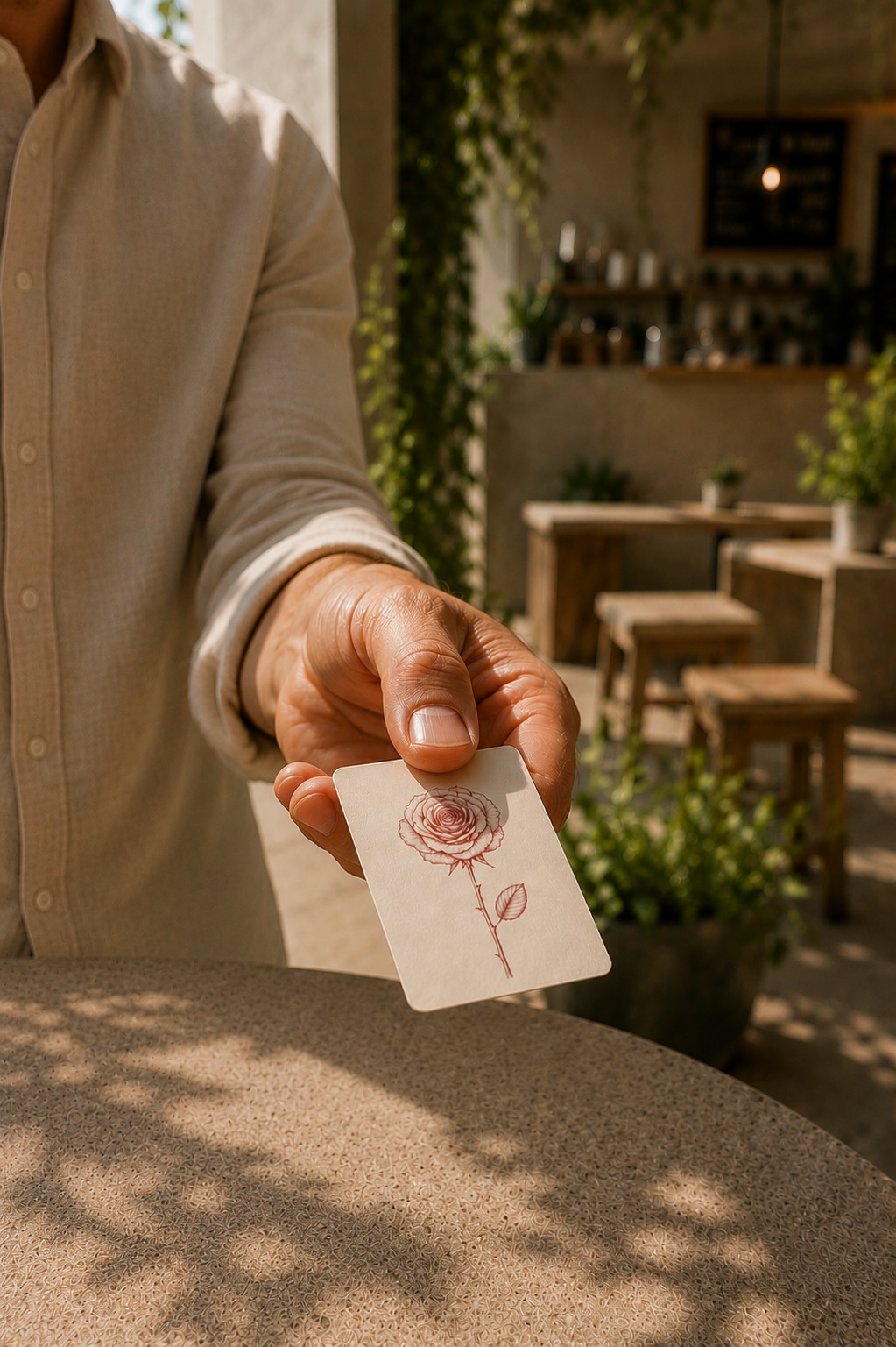 You hand over the card